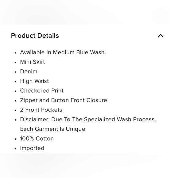 Fashion nova check on me Mini blue wash skirt size medium - Picture 4 of 5